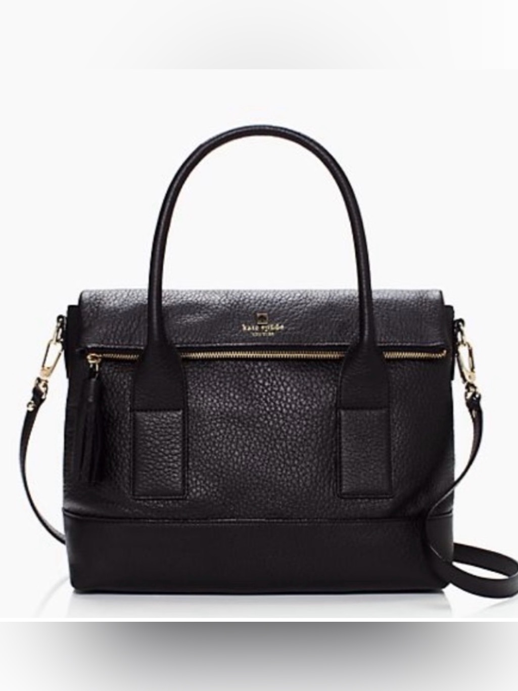 Kate Spade Carmen Satchel - Pebbled Leather Black Southport Avenue